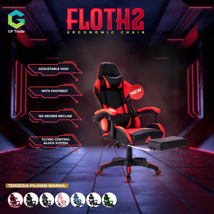 Jual NEW KURSI GAMING KURSI KERJA GAMING CHAIR FLOTH 2 (BARU) ORIGINAL ...