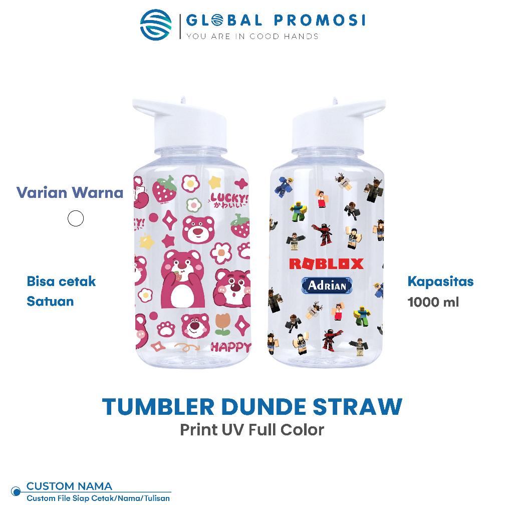 Jual Promo Cetak Botol Minum Tumbler Dundee Straw Sedotan Plastik