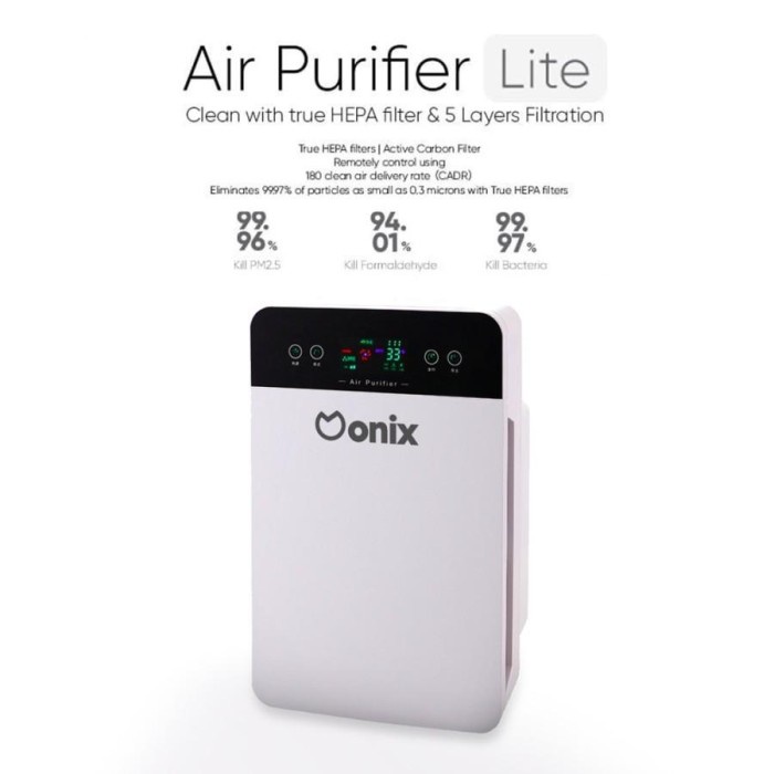 Jual Onix Air Purifier Lite Touch Display Pembersih Udara Hepa Filter