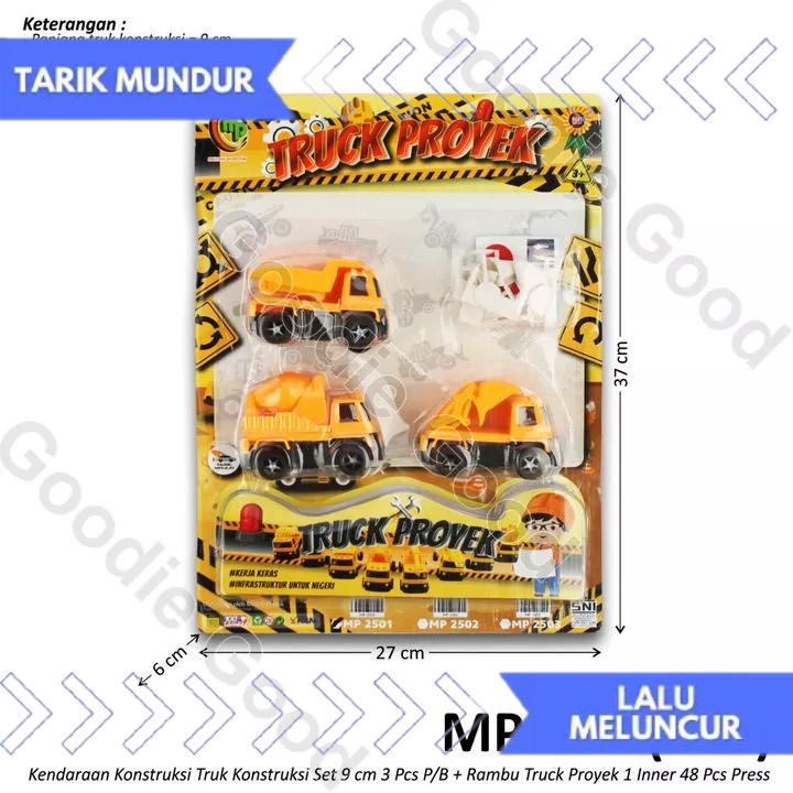 Jual Kendaraan Konstruksi Truk Konstruksi Set 9 Cm 3 Pcs P/B + Rambu ...