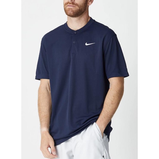 Jual Baju Tennis Nike Men'S Core Blade Henley Blade (Navy) Shopee