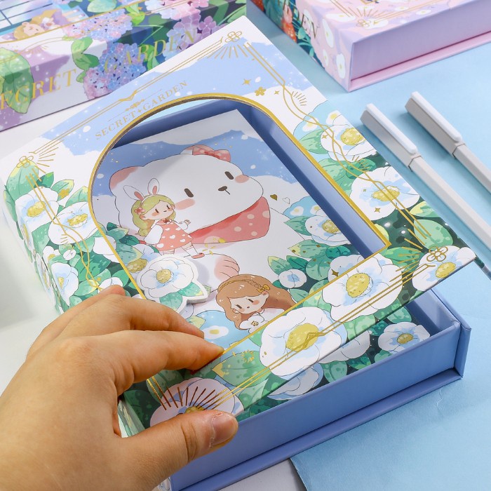 Jual Buku Diary Gembok Secret Garden Notebook Lock + Gift Box Jurnal