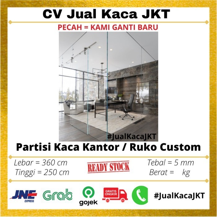 Jual [Baru] Partisi Kaca Ruko Kantor Pintu Kaca Geser / Pintu Sliding ...