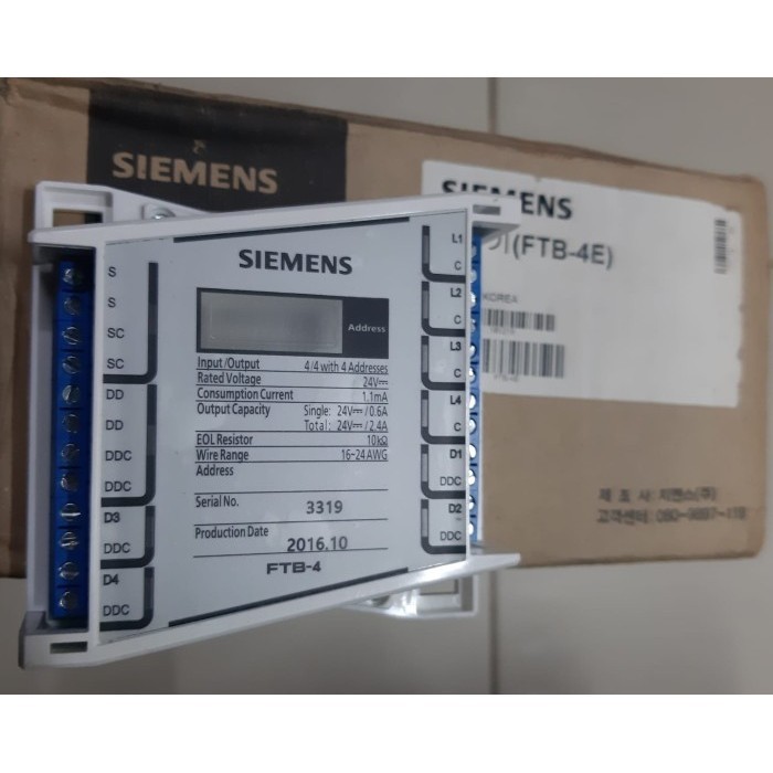 Jual [New Ori] Siemens Ftb-4 Ftb-4E Module Fire Alarm Terbaru | Shopee ...