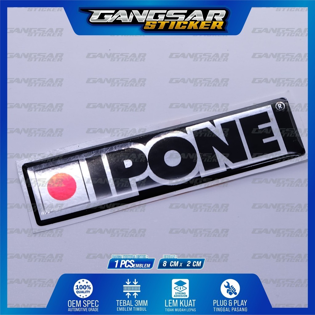 Jual emblem ipone oil / sticker logo ipone oil / emblem timbul ipone ...