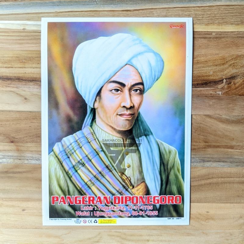 Jual Poster Gambar Pahlawan Pangeran Diponegoro Pahlawan Nasional