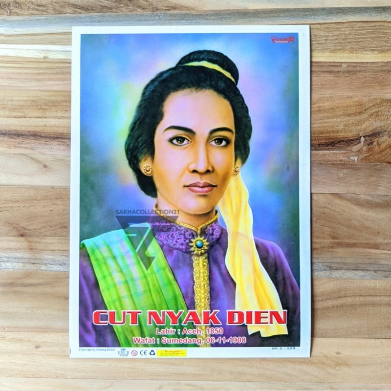 Jual Poster Gambar Pahlawan Cut Nyak Dien / Pahlawan Nasional Indonesia