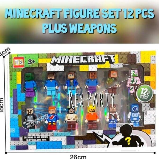 Jual Minecraft Figure Set 12pcs/Mainan Minecraft Gift/Minecraft Cake ...