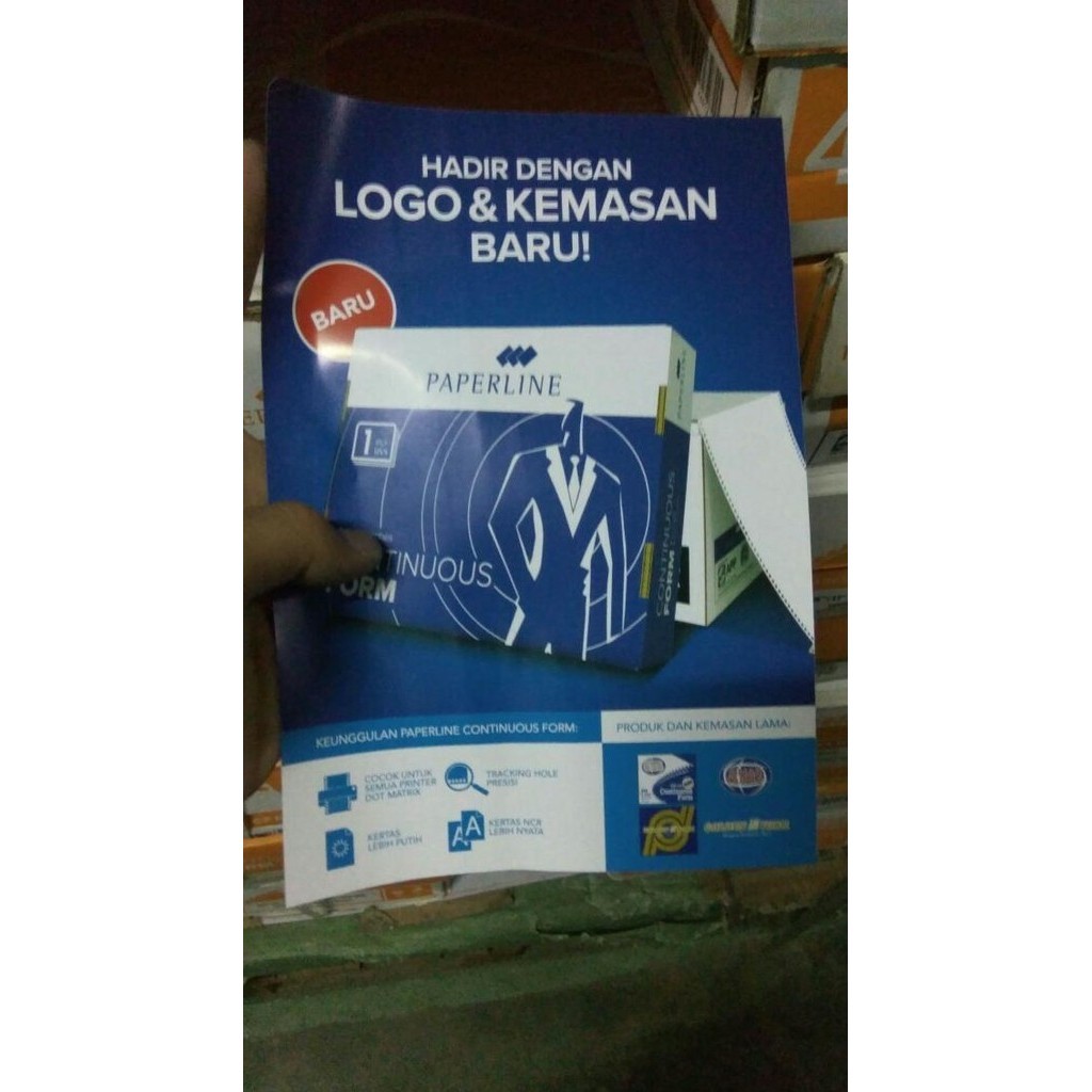 Jual Continous Form 1 Rangkap Full 9.5 X 11( K1 Putih) Paperline atk ...