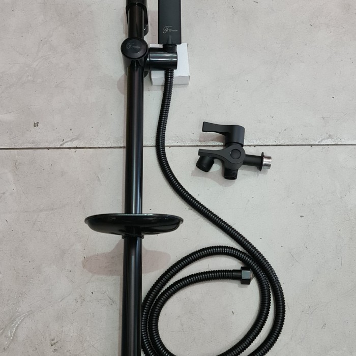 Jual Paket Shower Tiang Stainless Hitam Kran Cabang Promo Termurah