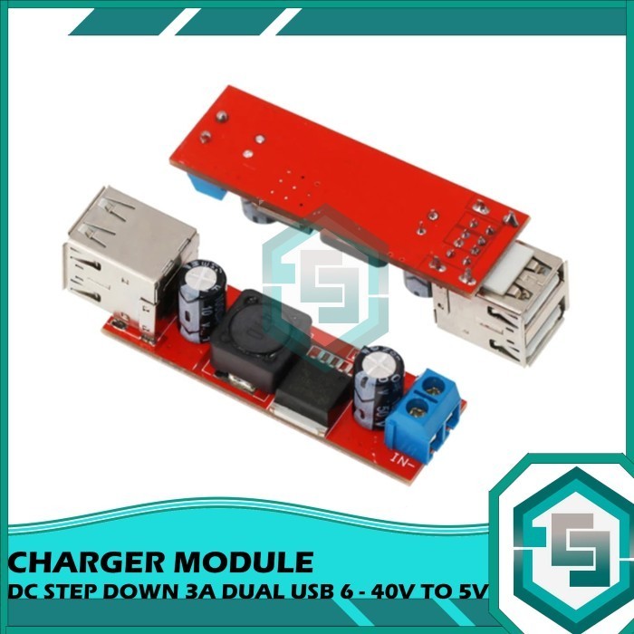Jual STEP DOWN DC-DC LM2596 6V - 40V TO 5V 3A DUAL USB OUTPUT MODULE ...