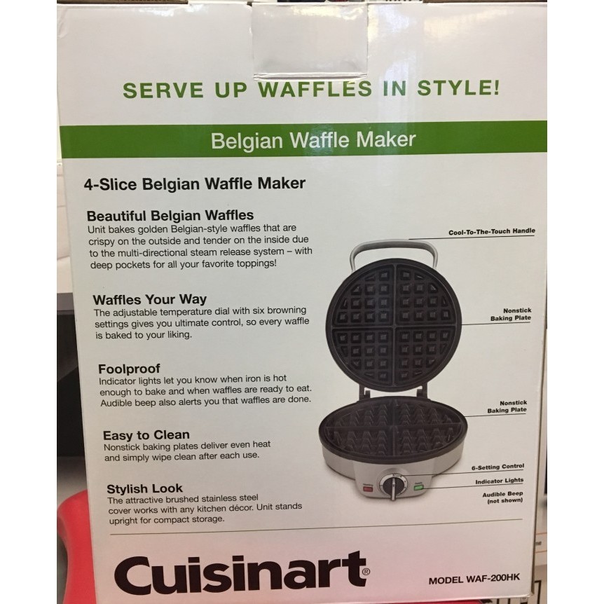 Jual Cuisinart 4 Slice Waffle Wafel Maker Stainless Steel Waf200Hk