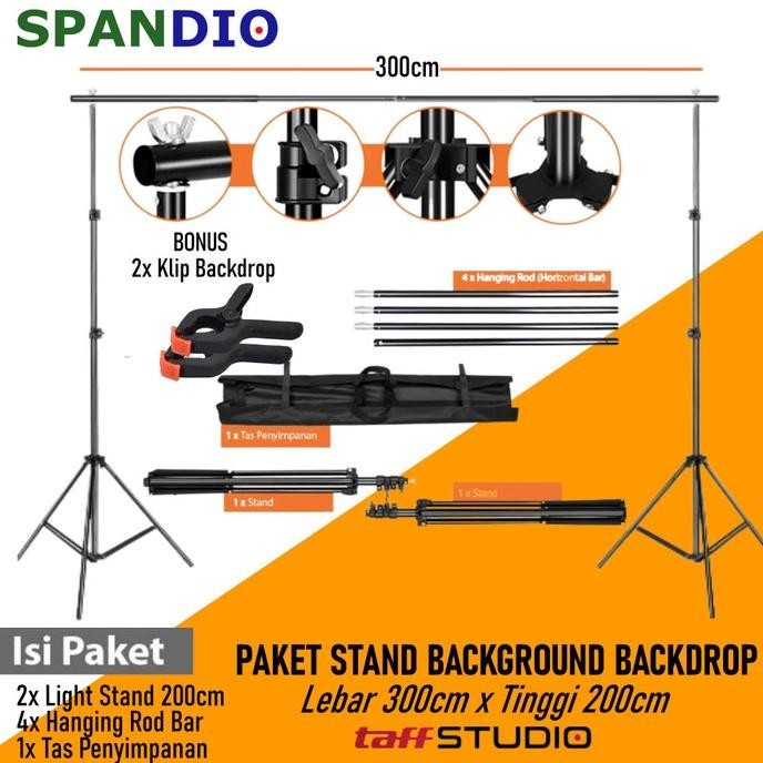 Jual Stand Background Foto Tinggi 3 Meter Tiang Background Bonus Backdrop Shopee Indonesia