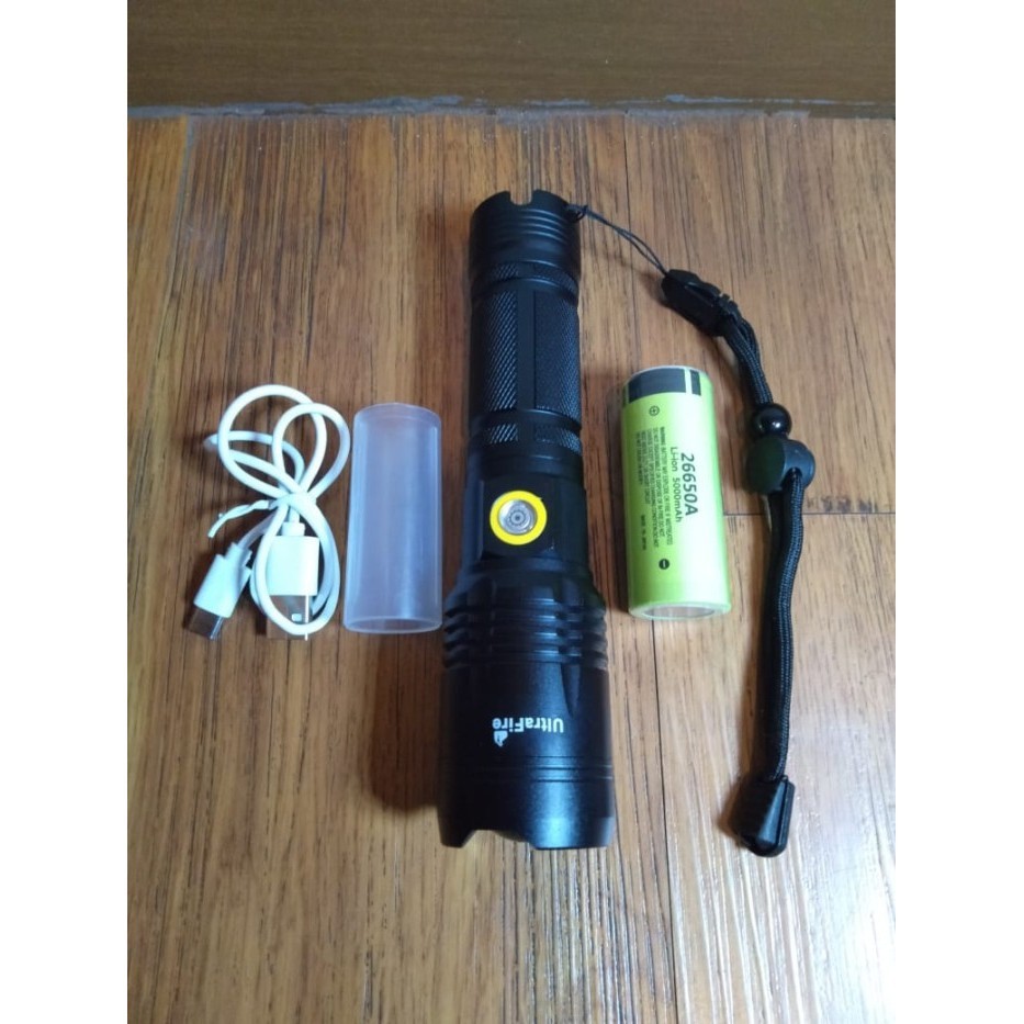 Jual Senter LED super terang putih XHP 70 ultrafire 18650 26650 P70 USB ...