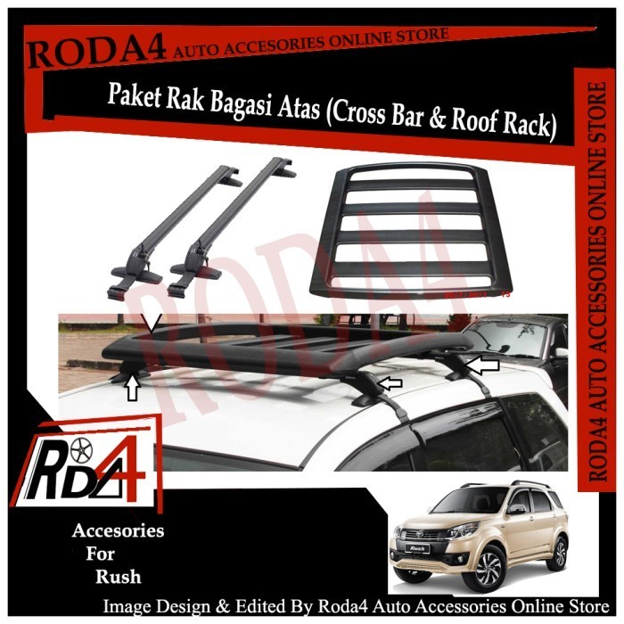 Jual Paket Universal Roof Rack - Rak Bagasi Dan Cross Bar Rush ...