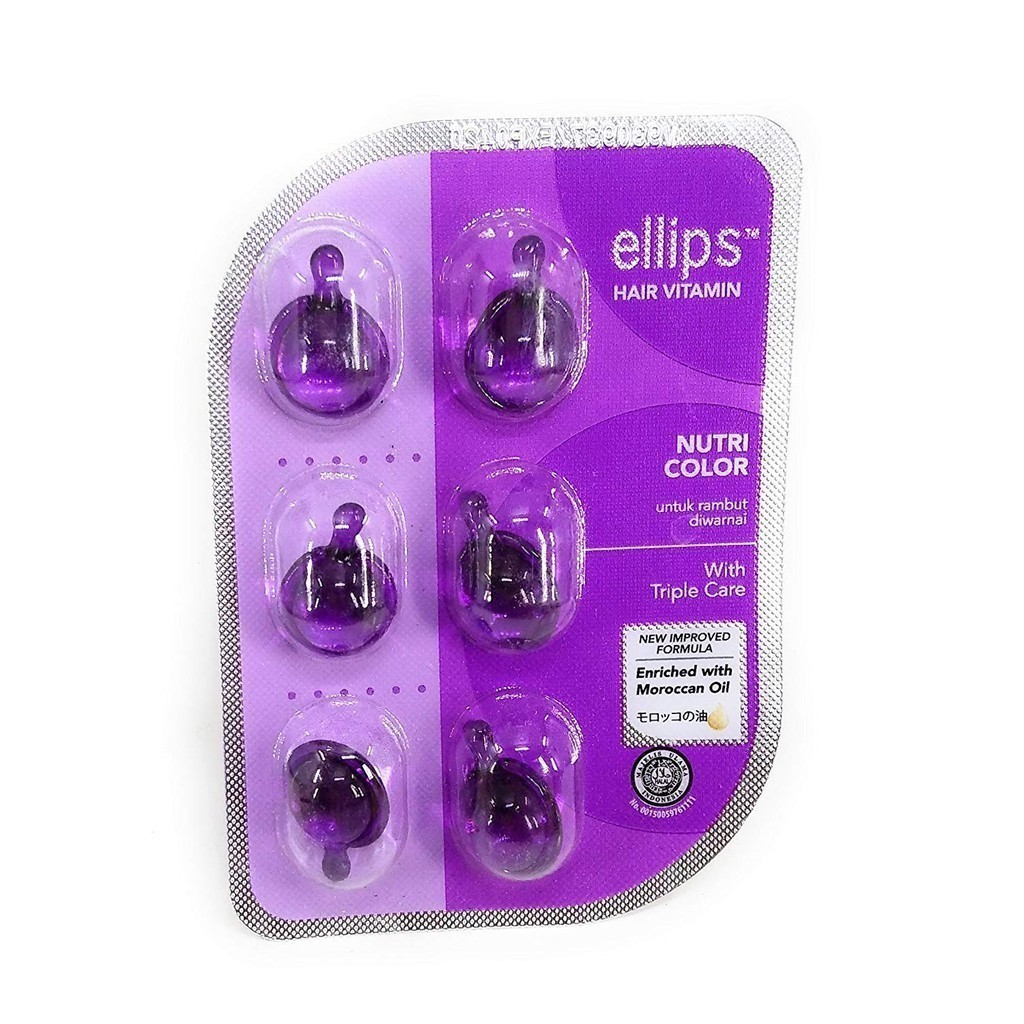 Jual Ellips Hair Vitamin Nutri Color Blister 6`S | Shopee Indonesia