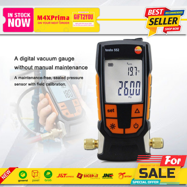 Jual Testo 552 Digital Vacuum Gauge Bluetooth Vakuum Gage Original ...