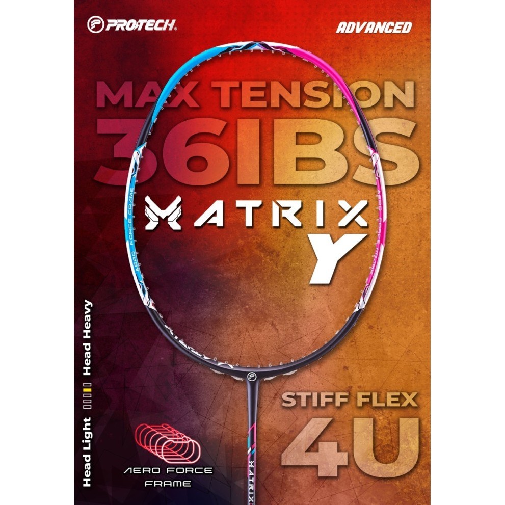 Jual Raket Badminton Protech Matrix Nano Y Free String & Grip Max 36Lbs ...