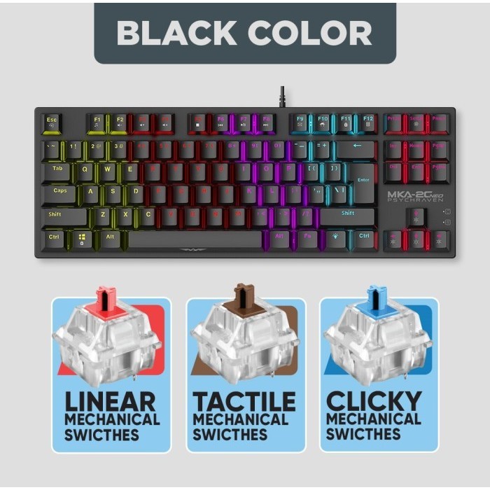 Jual Keyboard Gaming Mechanical Armaggeddon Mka-2C Neo Psychraven Tkl ...
