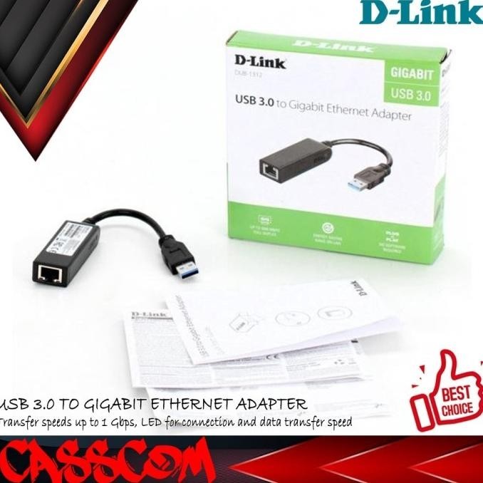Jual USB TO LAN DLINK DUB1312 USB 3.0 TO GIGABIT ADAPTER