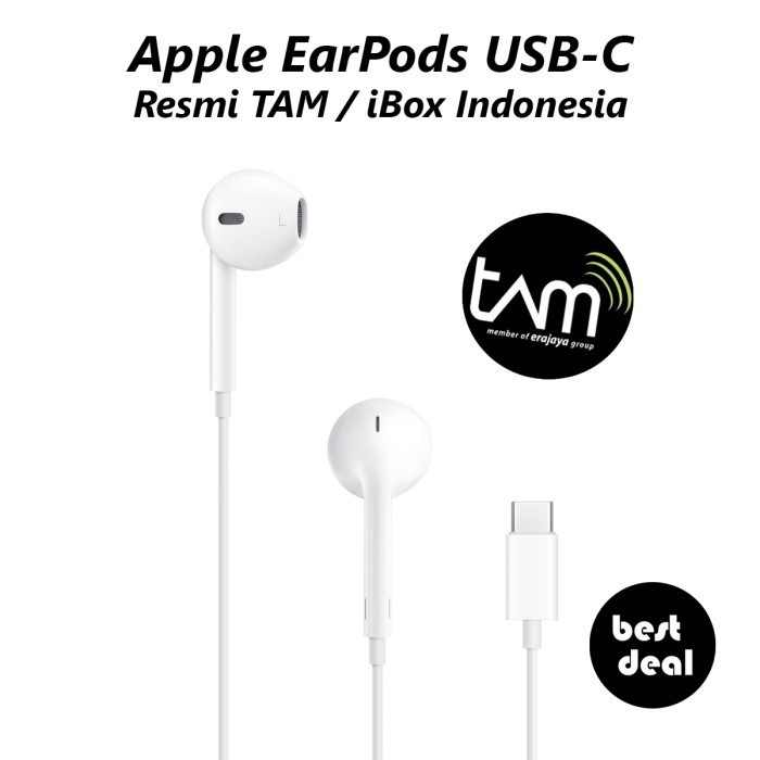 Jual Apple Earpods Usb-C Original Pack Iphone 15 Pro Max Resmi Tam
