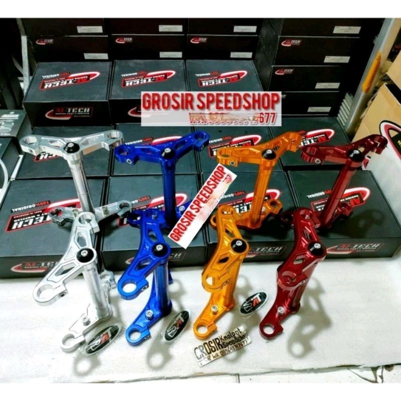 Jual Segitiga triple Clamp Aitech original cnc Warna silver Gold Biru ...