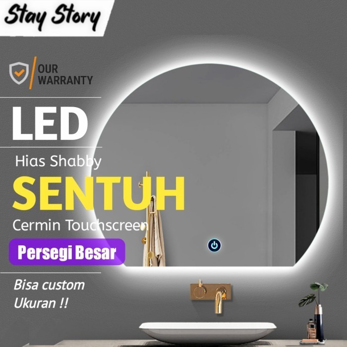 Jual Cermin Wastafel Kamar Mandi Led Touch Screen Kaca Toilet Bulat ...