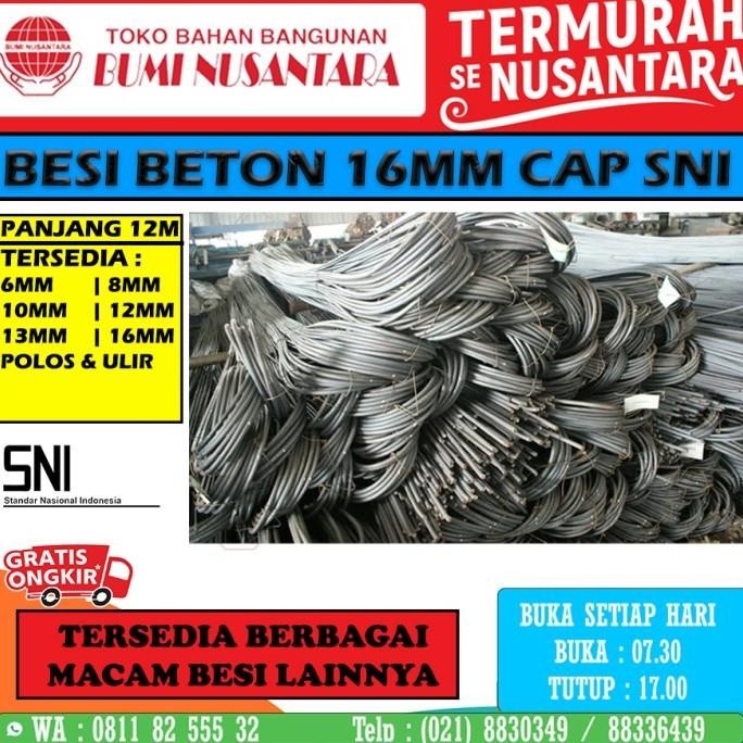 Jual New Besi 16 Full Cap Sni Standar 12 Meter Beton Lonjor As Baja Cor ...