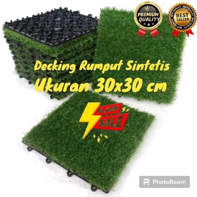 Jual LNB-1217 Decking Tile Lantai Rumput Sintetis Ukuran 30cm x 30cm ...