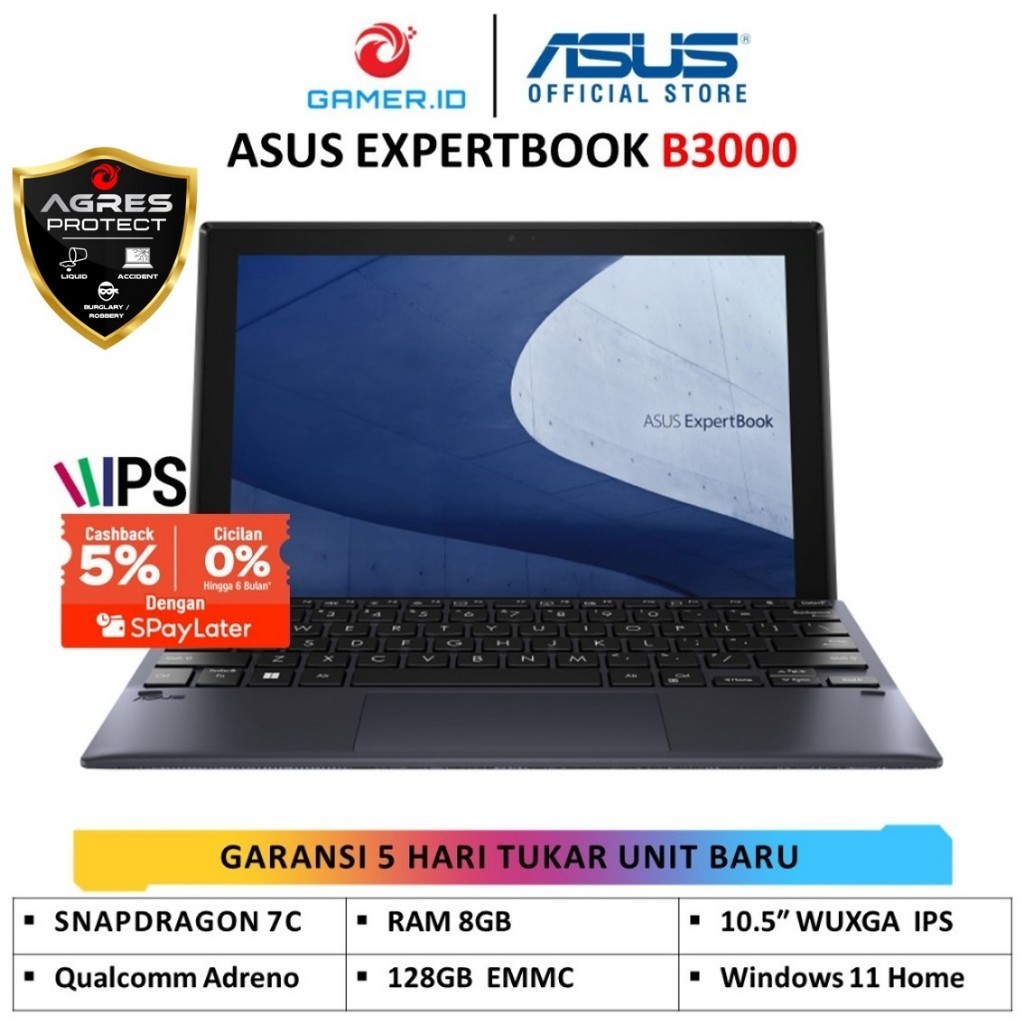 Jual ASUS EXPERTBOOK TOUCH SREEN B3000 SNAPDRAGON 7C GEN 2 8 CORE 8GB ...