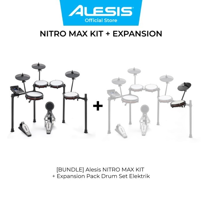 Jual [BUNDLE] Alesis NITRO MAX KIT + Expansion Pack Drum Set Elektrik Shopee Indonesia