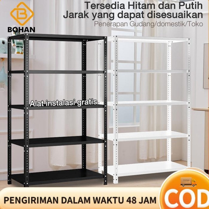 Jual RAK BESI SUSUN 90*40*180CM RAK BESI SIKU LUBANG RAK BESI SIKU 5 ...