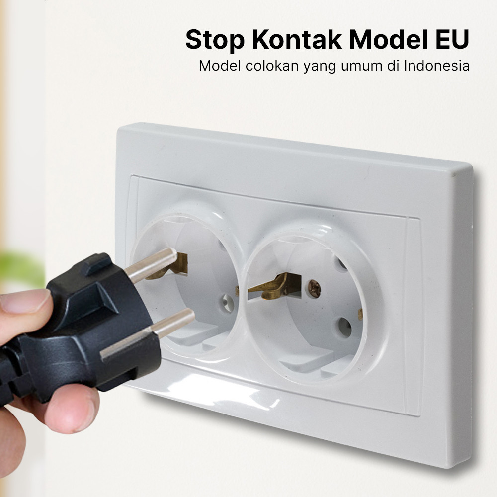 Jual Stop Kontak Dinding EU Double Hole Wall Socket 16A 250V MEZEEN Shopee Indonesia