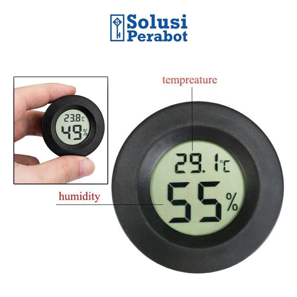 Jual Termometer Hygrometer Mini SP / Thermometer Digital LCD Bulat ...