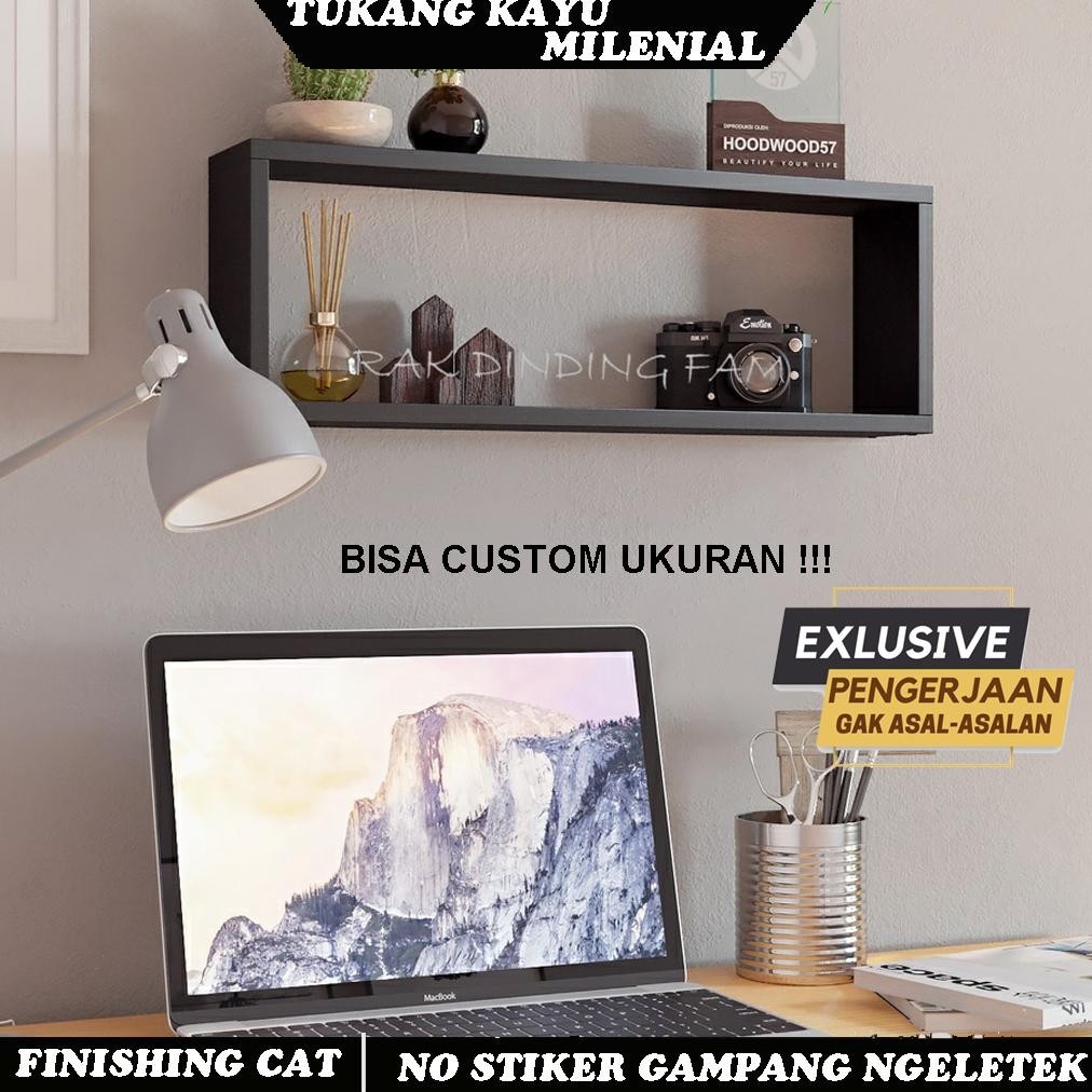 Jual RAK AMBALAN PERSEGI PANJANG HIASAN DINDING TEMPEL 60CM SUSUN ...