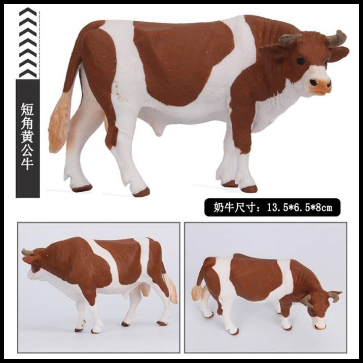Jual Figur Hewan Sapi Tanduk Pendek Loreng Coklat Miniatur Detail 13 ...