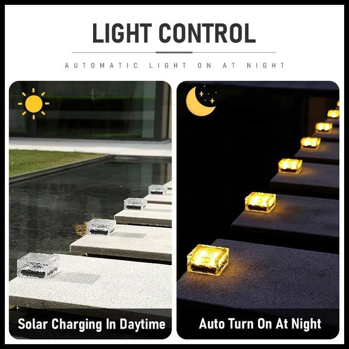 Jual LAMPU HIAS SOLAR PAGAR ICE BRICK TAMAN OUTDOOR LED RGB STEP LIGHT ...