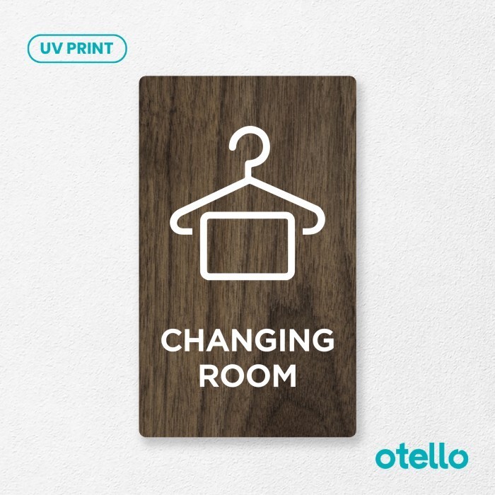 Jual Changing Room Sign Board Kayu Print Signage Label Nama Ruangan ...