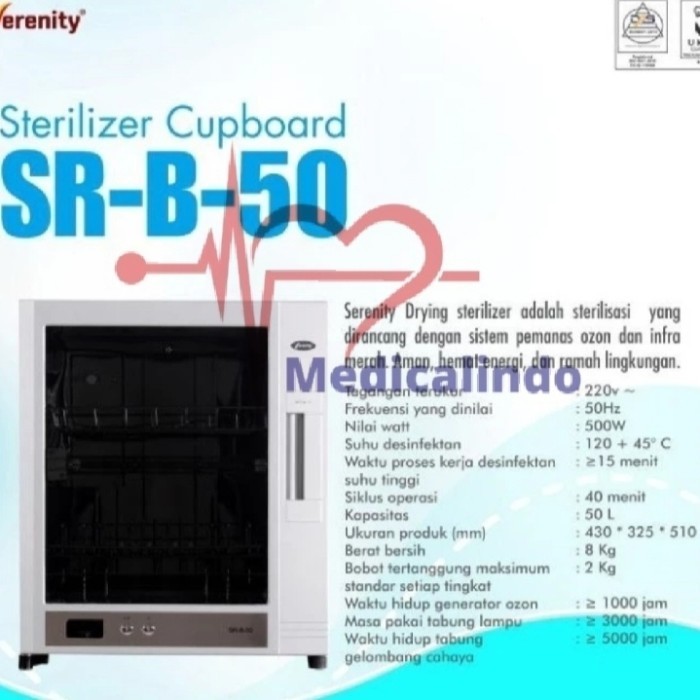 Jual STERILISATOR KERING 1 PINTU SERENITY SR-B-50 STERILIZER AUTOCLAVE ...