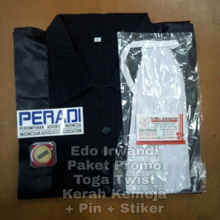 Jual Toga Advokat Pengacara Jaksa Twist Gratis Stiker Pin PERADI ...