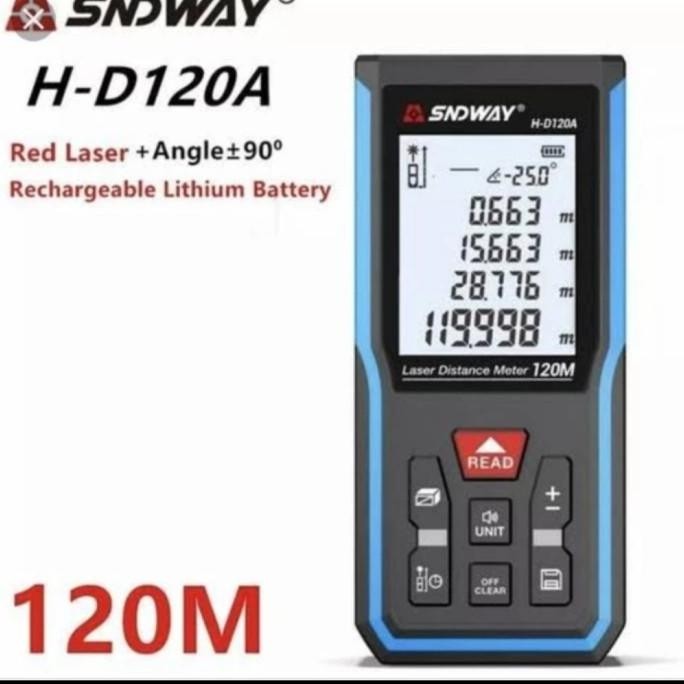 Jual 100m Laser Distance Meter 40m / 60m / 80m Rangefinder Meteran ...