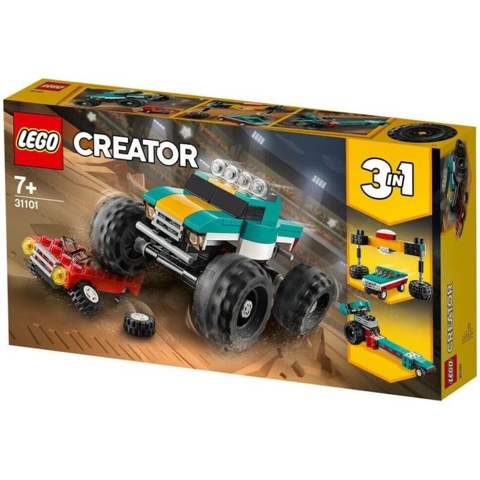 Jual [DOU] LEGO CREATOR 3IN1-31101 MONSTER TRUCK SET DRAGSTER RACE CAR ...