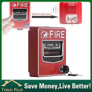 Jual Red Break Glass Fire Alarm Manual Tanda Kebakaran Call Point Emergency Shopee Indonesia