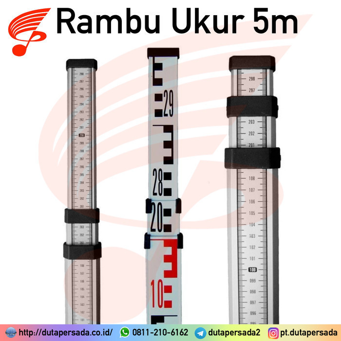 Jual Rambu Ukur 5M Nivo / Bak Ukur / Leveling Staff Topcon At-B4 ...