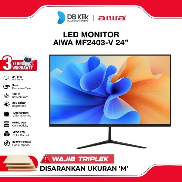 Jual LED Monitor Aiwa MF2403-V 24" Fhd IPS 100Hz 5ms Hdmi Vga - MF 2403 ...