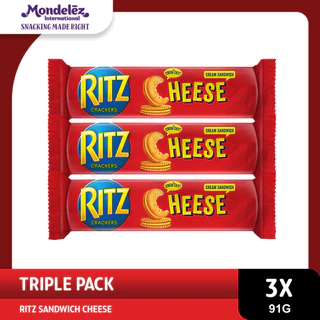 Ritz Sandwich Biskuit Rasa Keju 91gr - Triple Pack