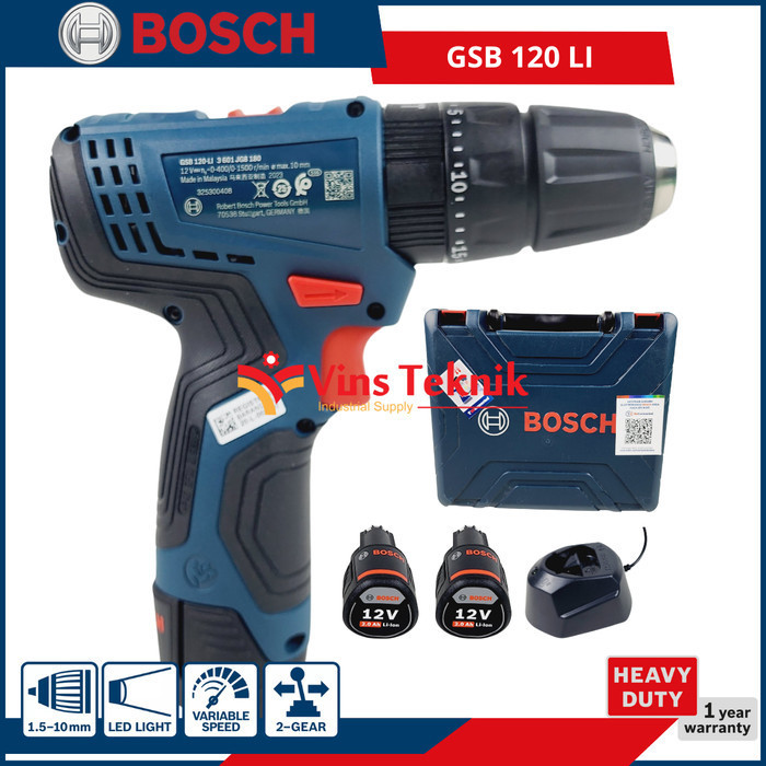 Jual Mesin Bor Baterai 12V Cordless Impact Drill Gsb120Li Bosch Gsb 120 ...