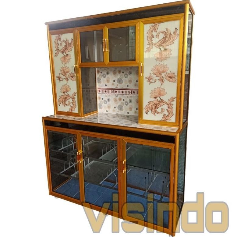 Jual RAK PIRING KERAMIK KACA ALUMUNIUM GOLD JUMBO KAKI RODA | Shopee ...