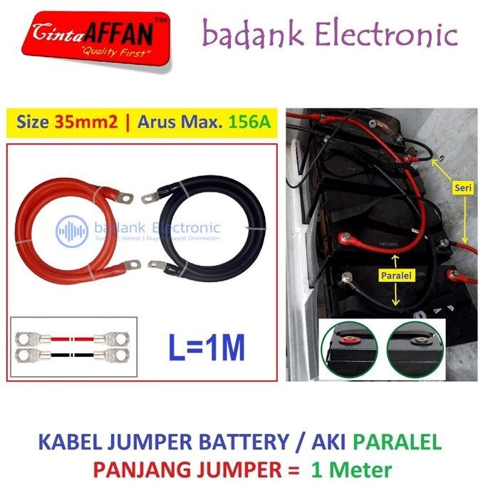 Jual KABEL JUMPER BATTERY PARALEL SIZE 35 MM2 L = 1 METER PANEL SURYA ...