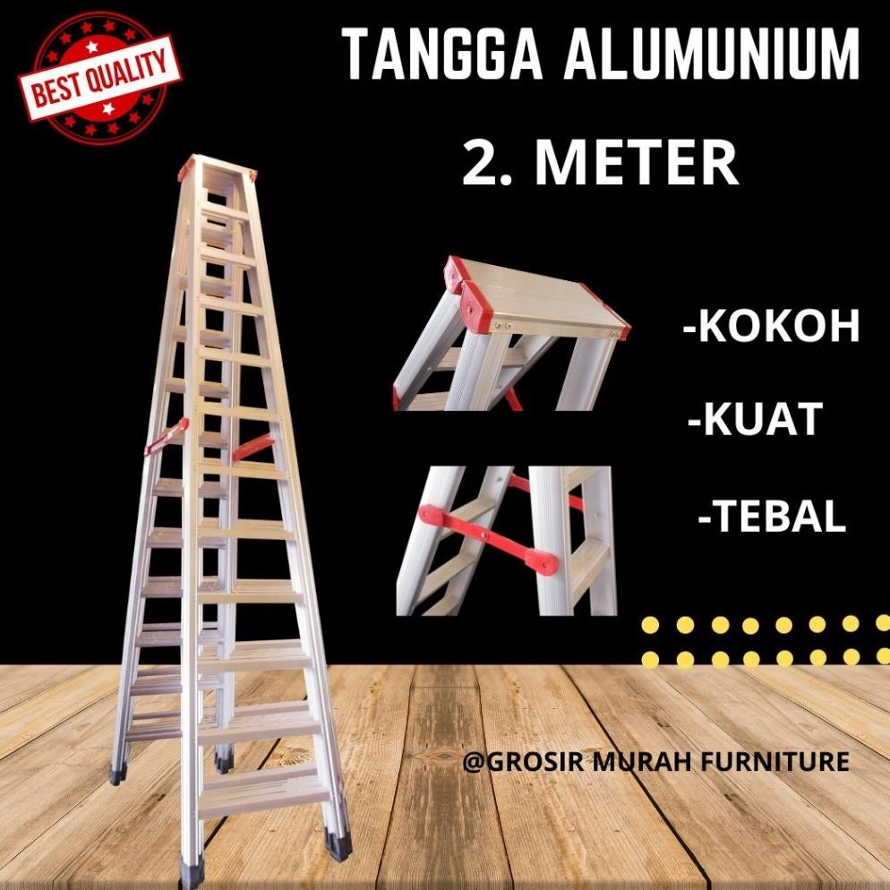 Jual TANGGA / 2 METER / TANGGA LIPAT/ TANGGA ALUMINIUM ORIGINAL 2M
